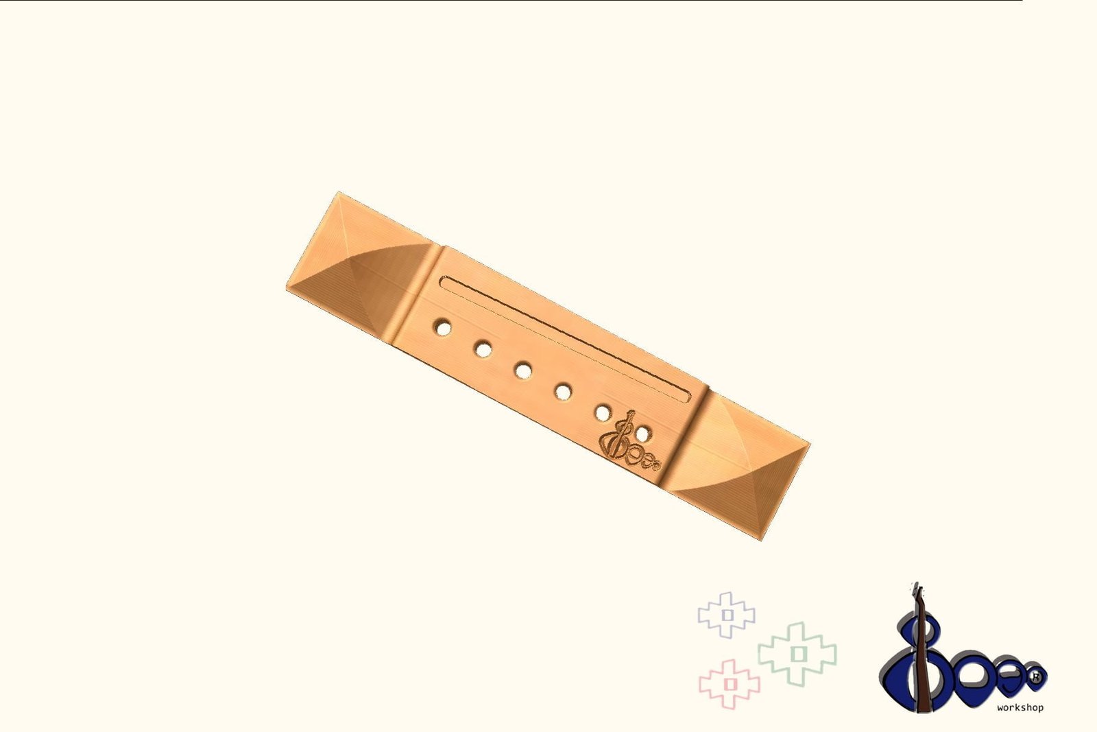 Hand-Crafted Parlor Bridges (M-2) 6 Bridge for acoustic guitar Parlor 2