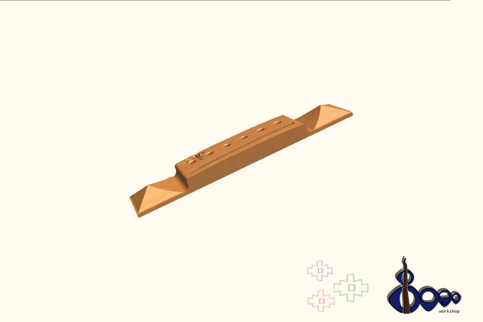 Hand-Crafted Parlor Bridges (M-2) 4 Bridge for acoustic guitar Parlor 2