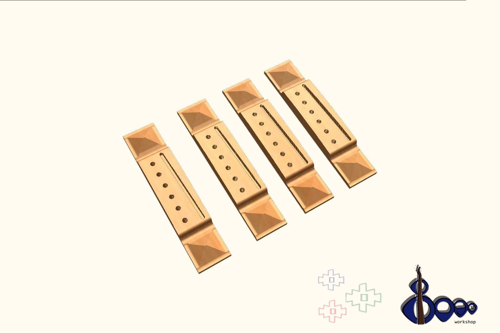 Hand-Crafted Parlor Bridges (M-1) 6 Bridge for acoustic guitar Parlor 1