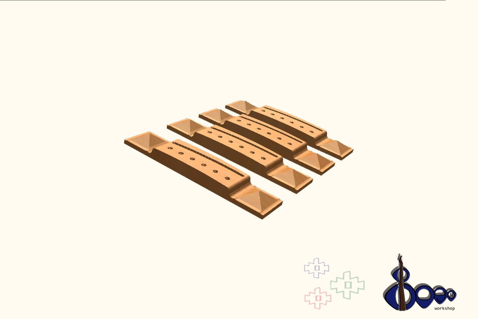 Hand-Crafted Parlor Bridges (M-1) 5 Bridge for acoustic guitar Parlor 1