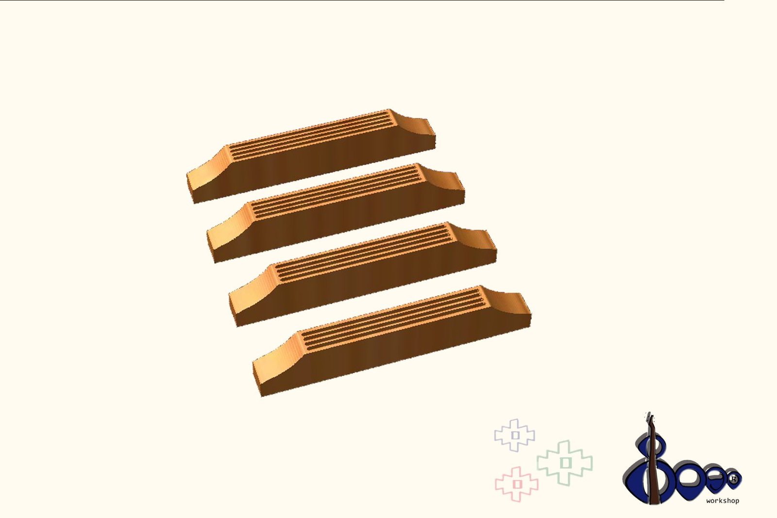 Compensating Floating Bridges for Guitars 4 Compensating floating guitar bridge