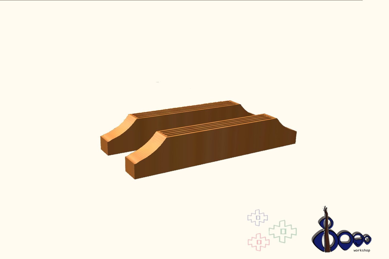 Compensating Floating Bridges for Guitars 3 Compensating floating guitar bridge