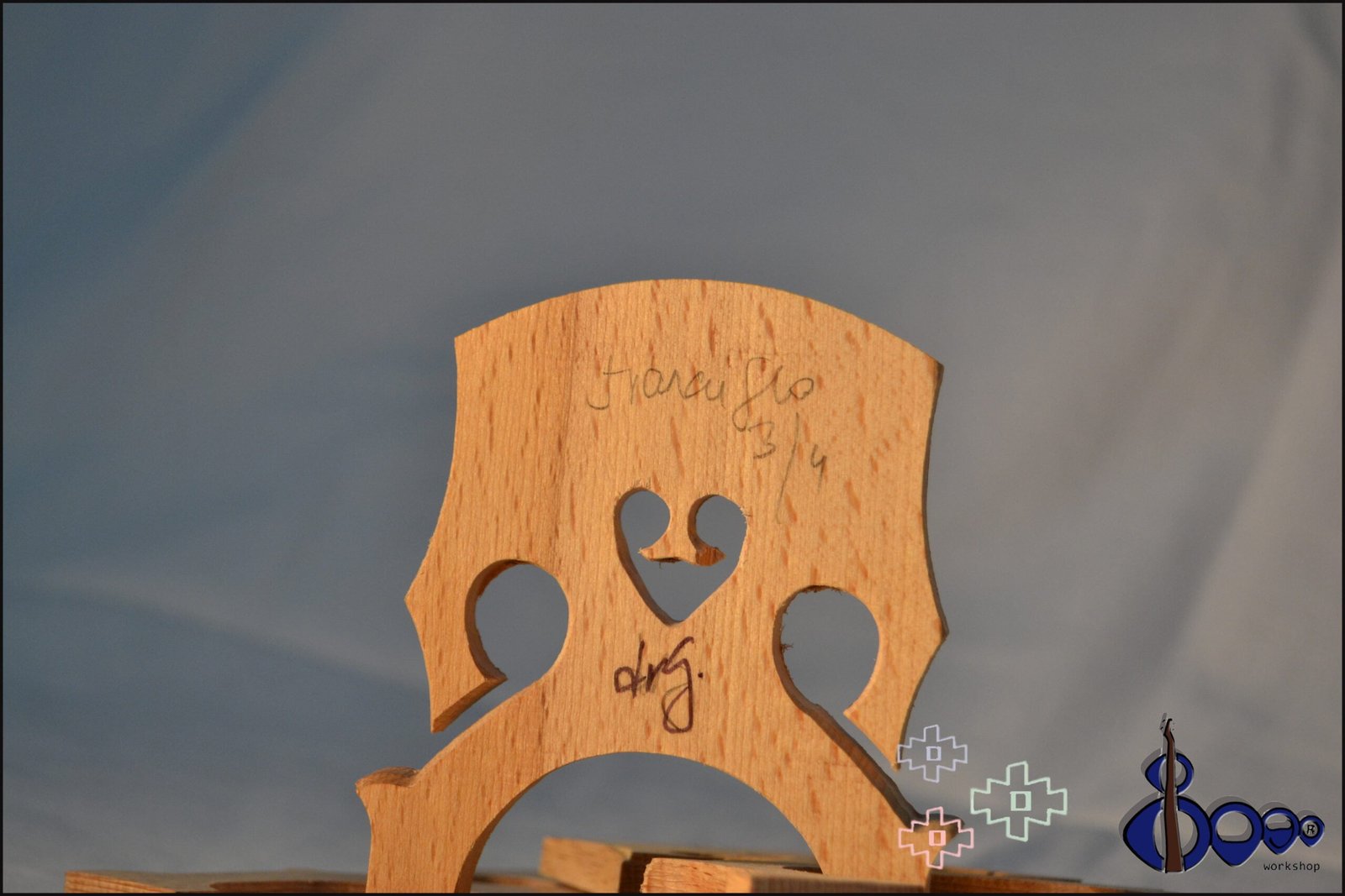 French Cello Bridge Three-Quarter – Handcrafted Maple Model