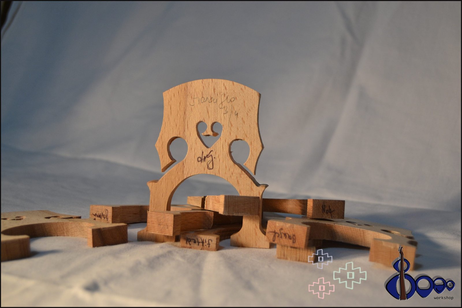 French 2 Cello Bridge Three-Quarter