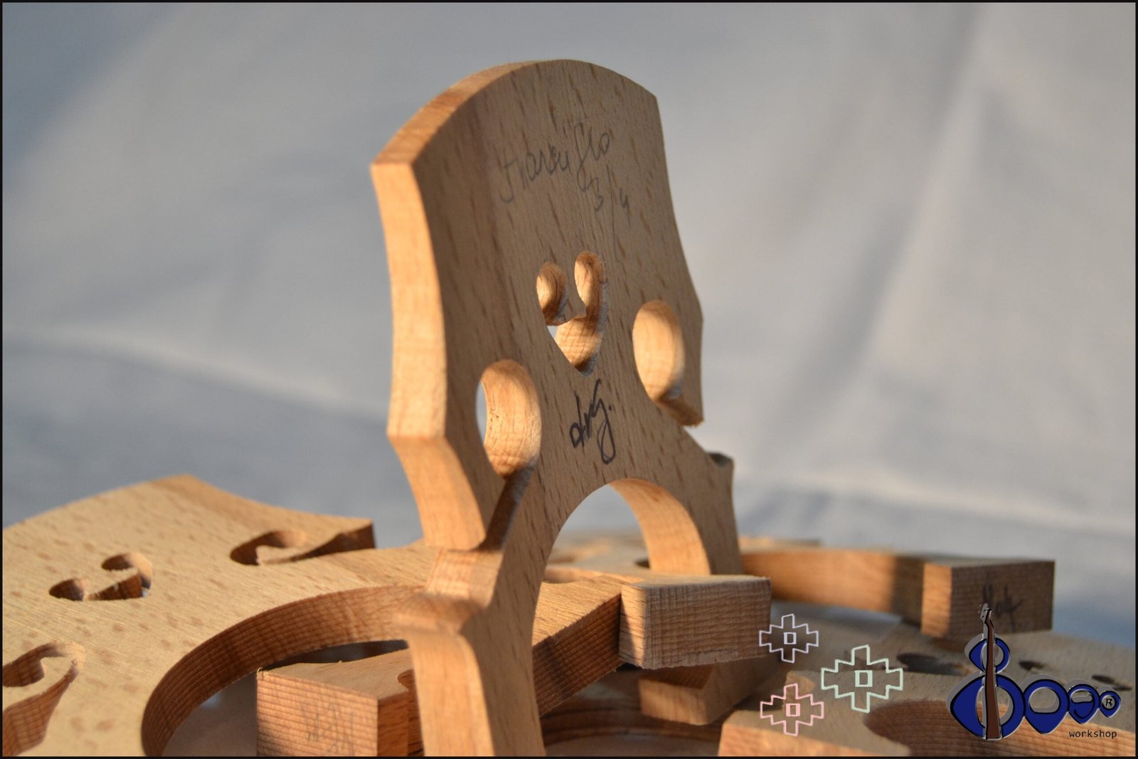 Dr G Cello Bridge French 1 Maple and Ash all sizes workshop-cut model