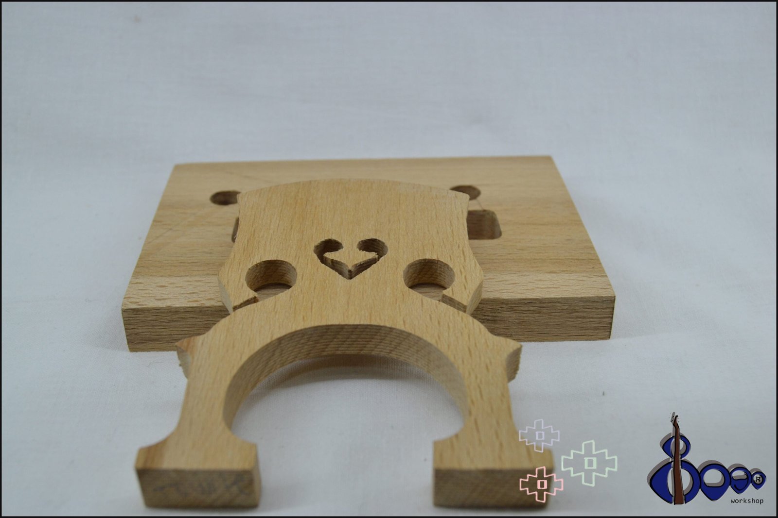 Toure cello bridge – handcrafted in maple or ash, sizes 1/4, 1/2, 3/4, 4/4