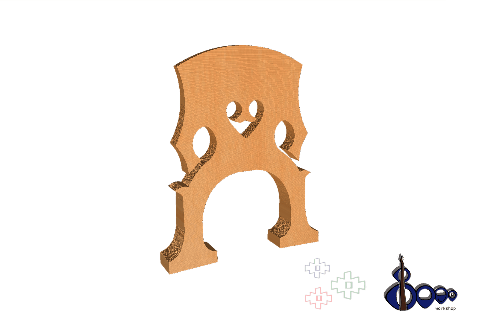 Double bass 1/2 bridge French 2 model 6 Double bass 1/4 bridge French 2 model