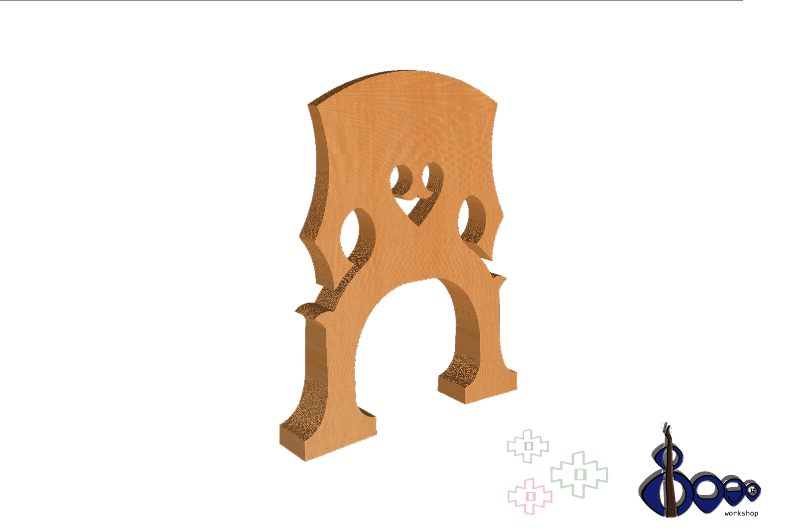 Double bass 1/2 bridge French 2 model 4 Double bass 1/4 bridge French 2 model