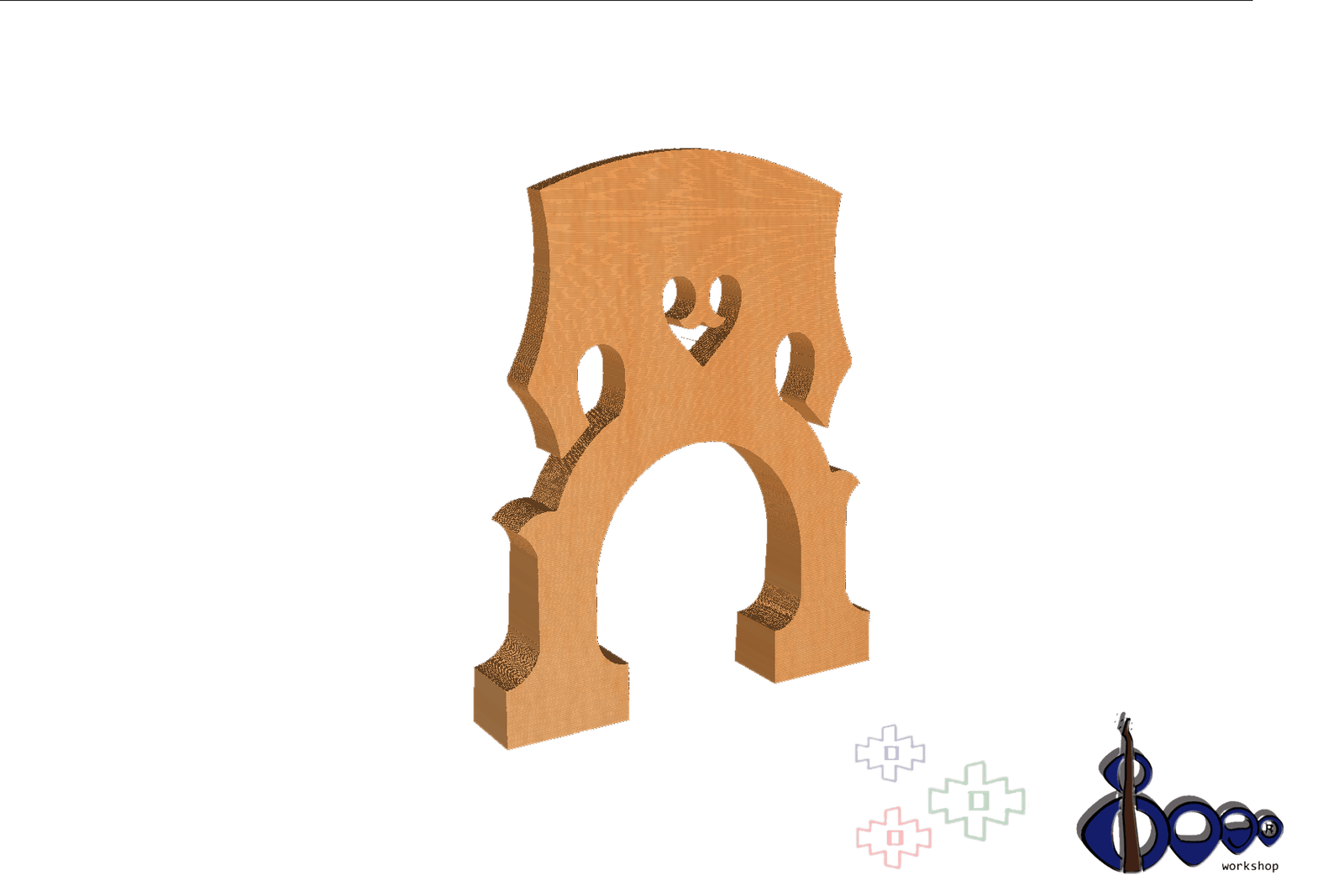 Double bass 1/2 bridge French 3 model 4 Double bass 1/2 bridge French 3 model