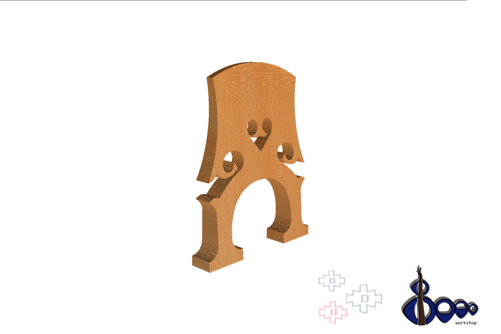 Double bass 3/4 bridge No8 model 4 Double bass 3/4 bridge No8 model