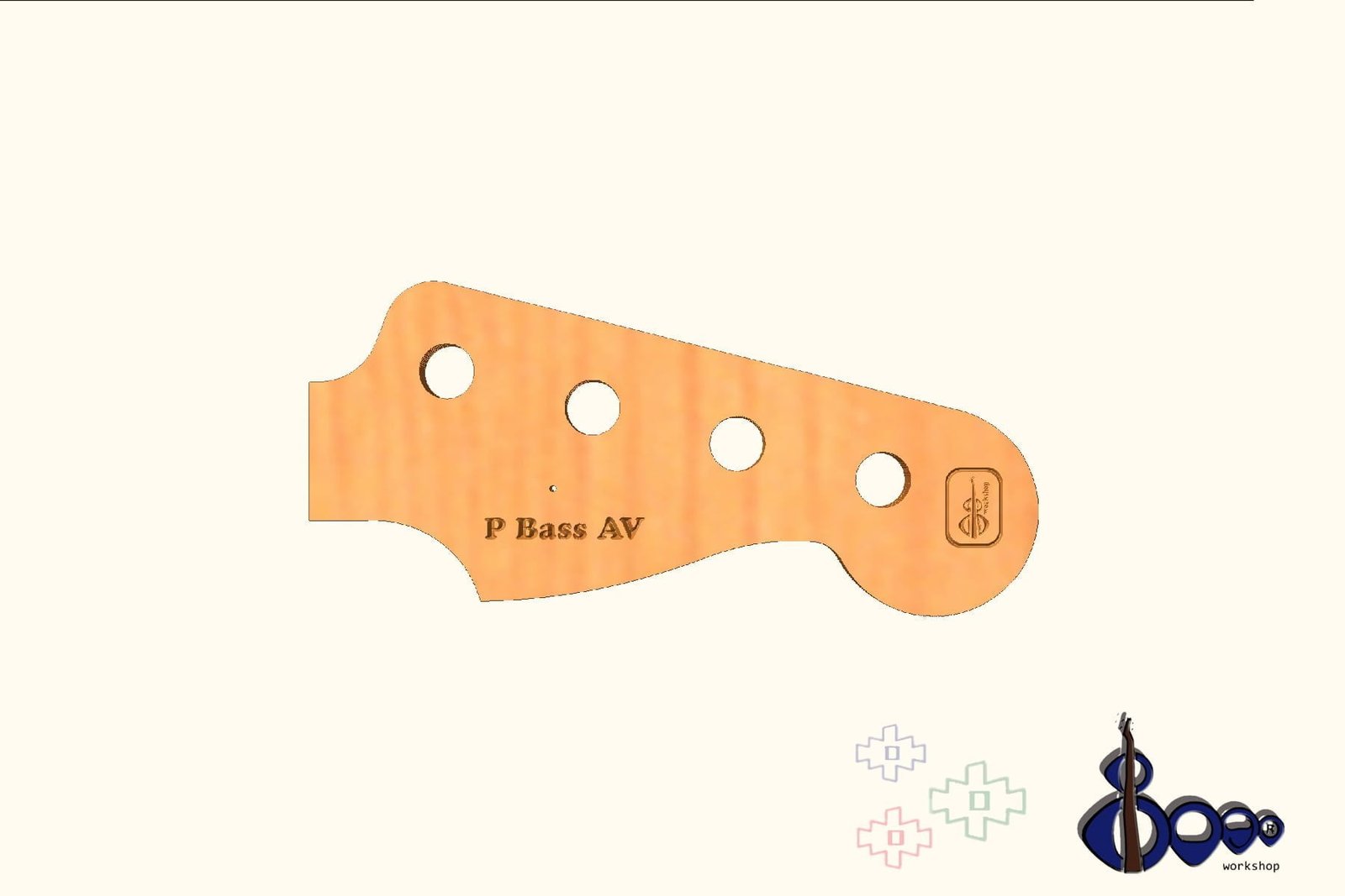 Headstock routing template for Fender P Bass AV 4 Headstock routing template for Fender P Bass AV