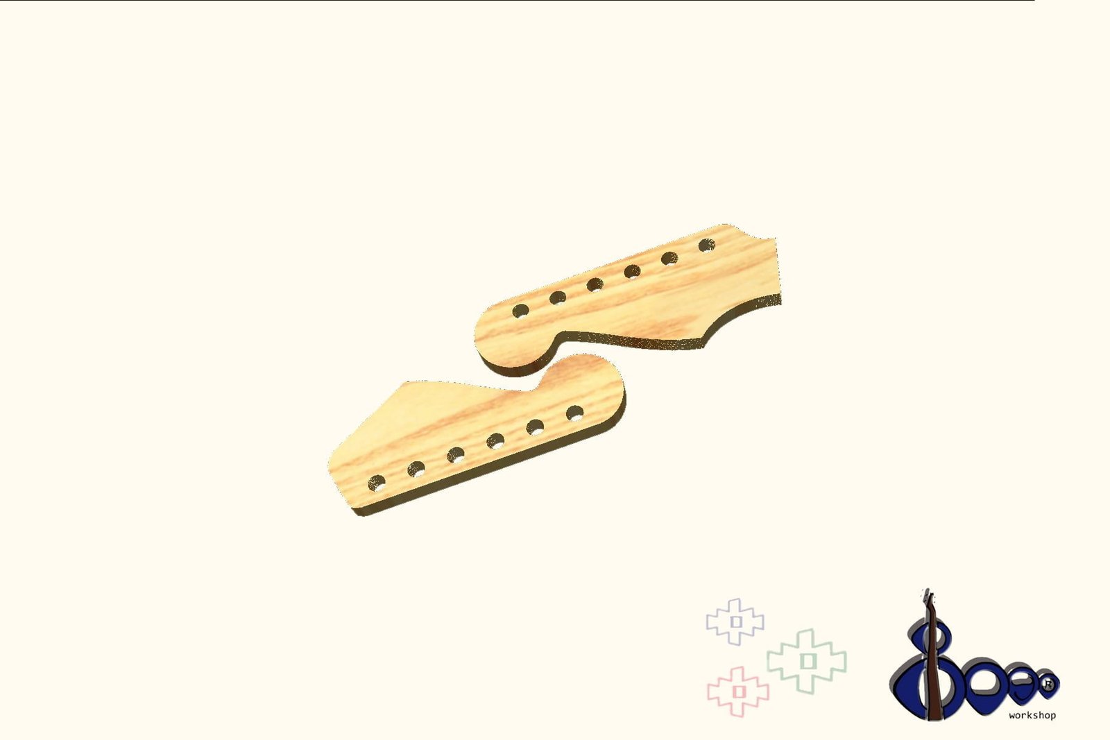 Fender headstock routing template (M-12/20) 2 Fender headstock routing template (M-12/20)