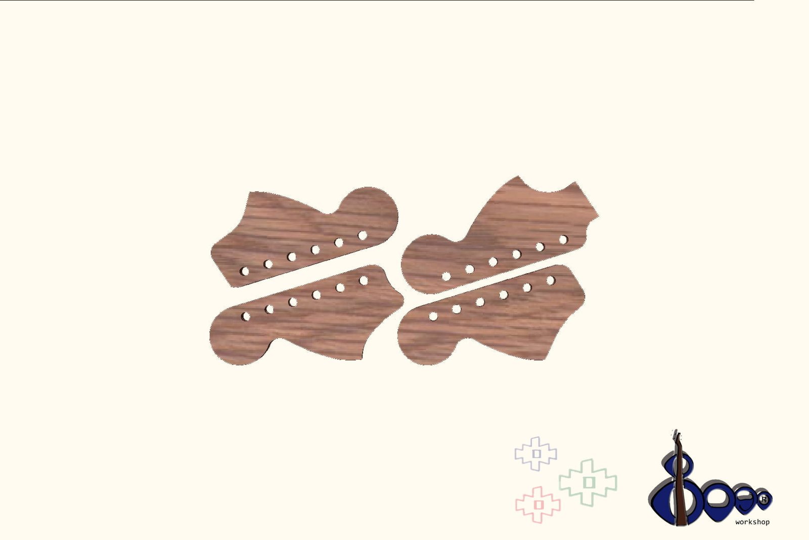 Fender headstock routing template (M-14/20) 2 Fender headstock routing template (M-14/20)