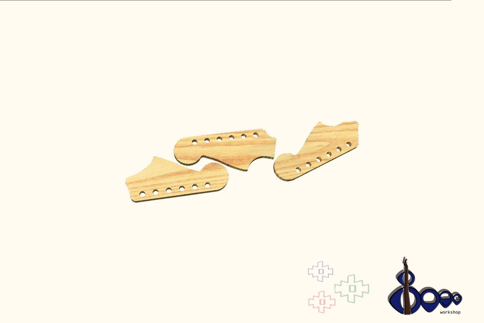 Fender headstock routing template (M-15/20) 4 Fender headstock routing template (M-15/20)