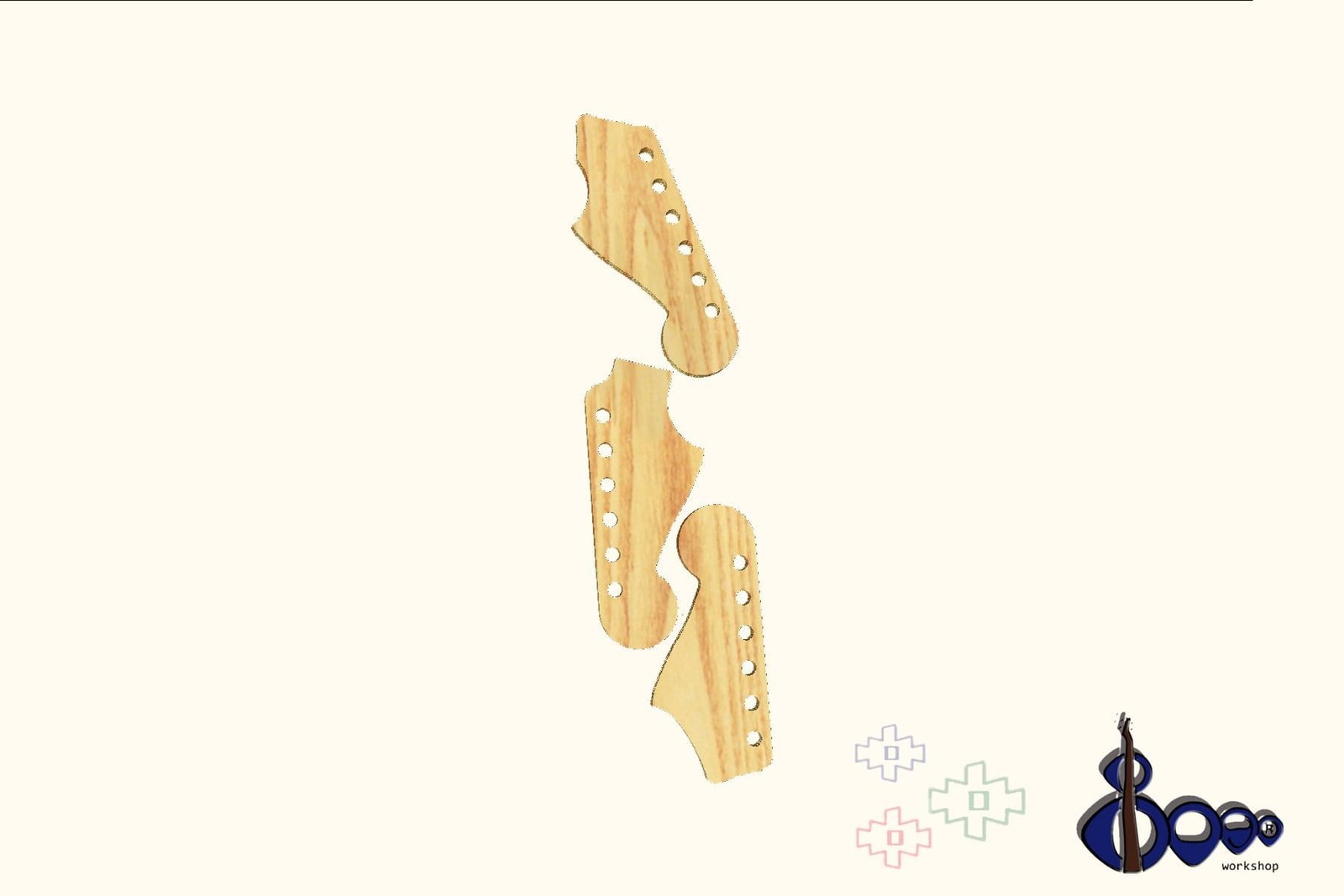 Fender headstock routing template (M-15/20) 2 Fender headstock routing template (M-15/20)