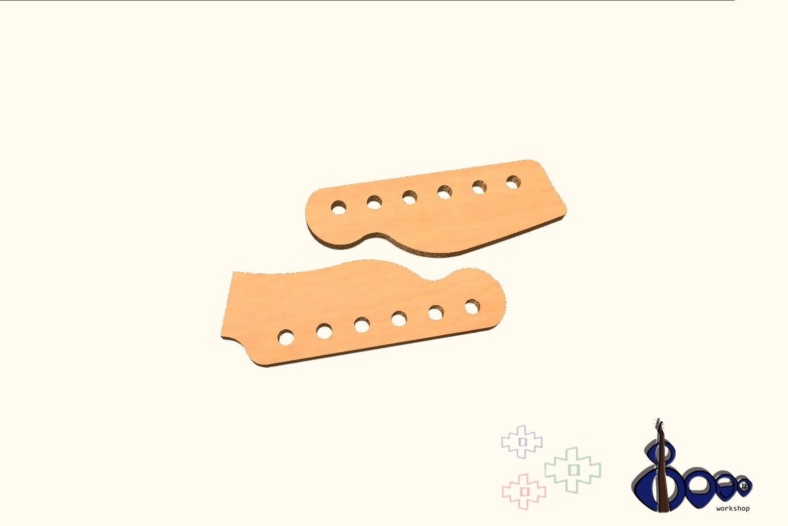 Fender headstock routing template (M-1/20) 4 Fender headstock routing template (M-1/20)