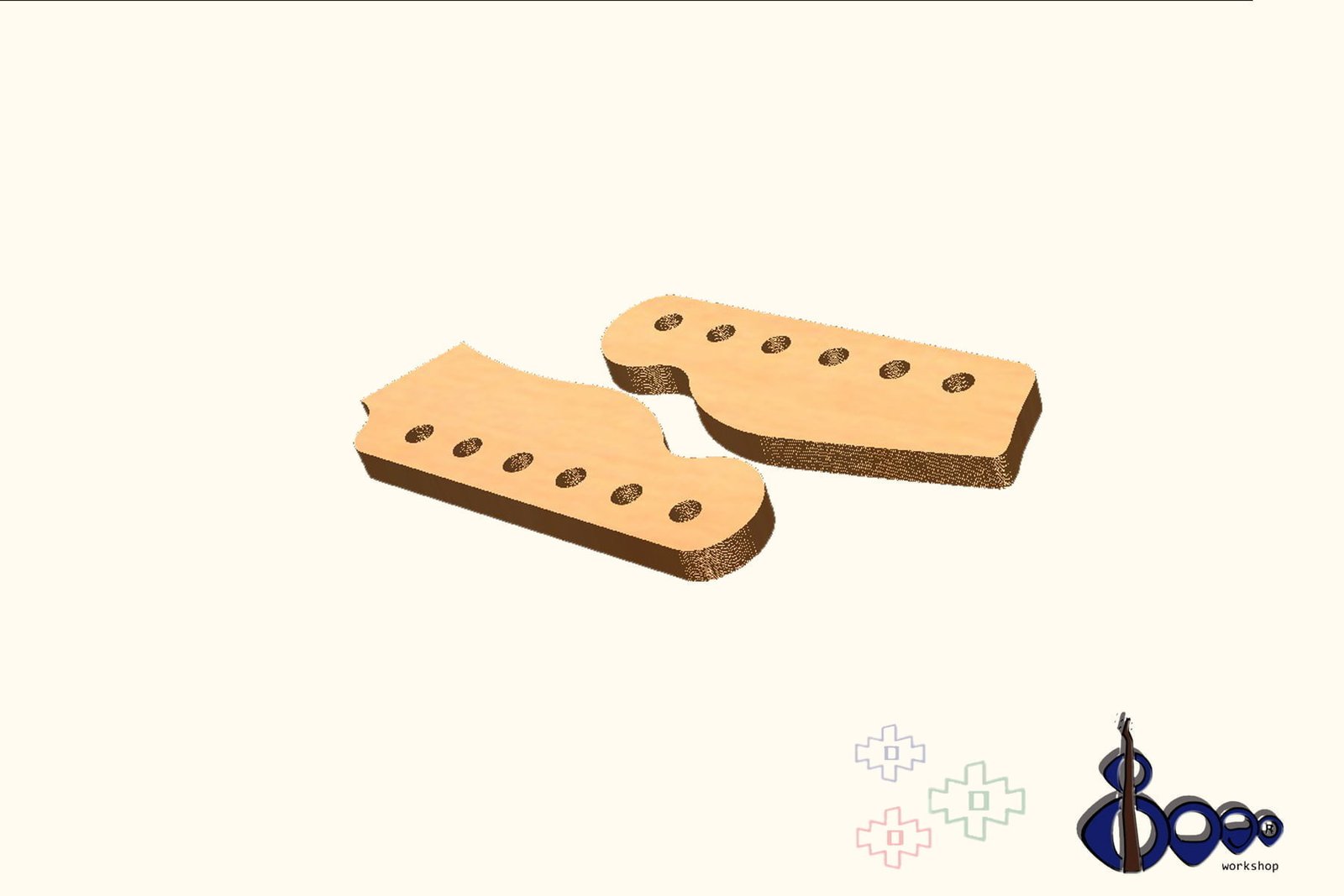 Fender headstock routing template (M-1/20) 3 Fender headstock routing template (M-1/20)