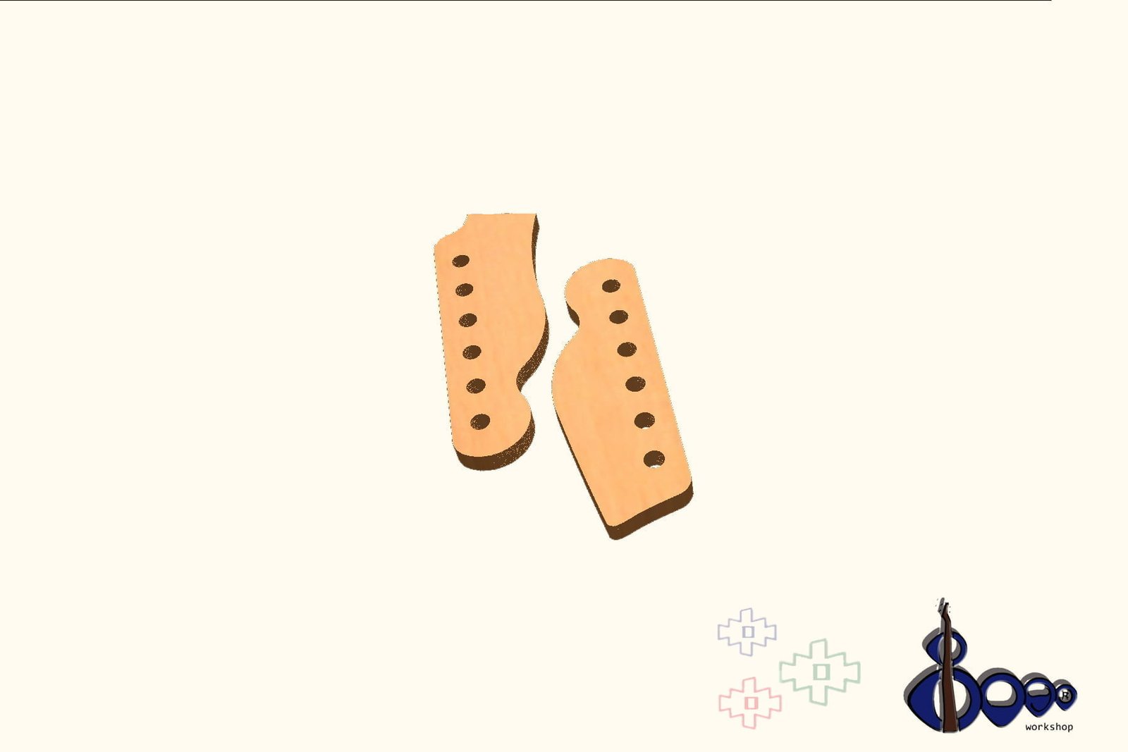 Fender headstock routing template (M-1/20) 2 Fender headstock routing template (M-1/20)