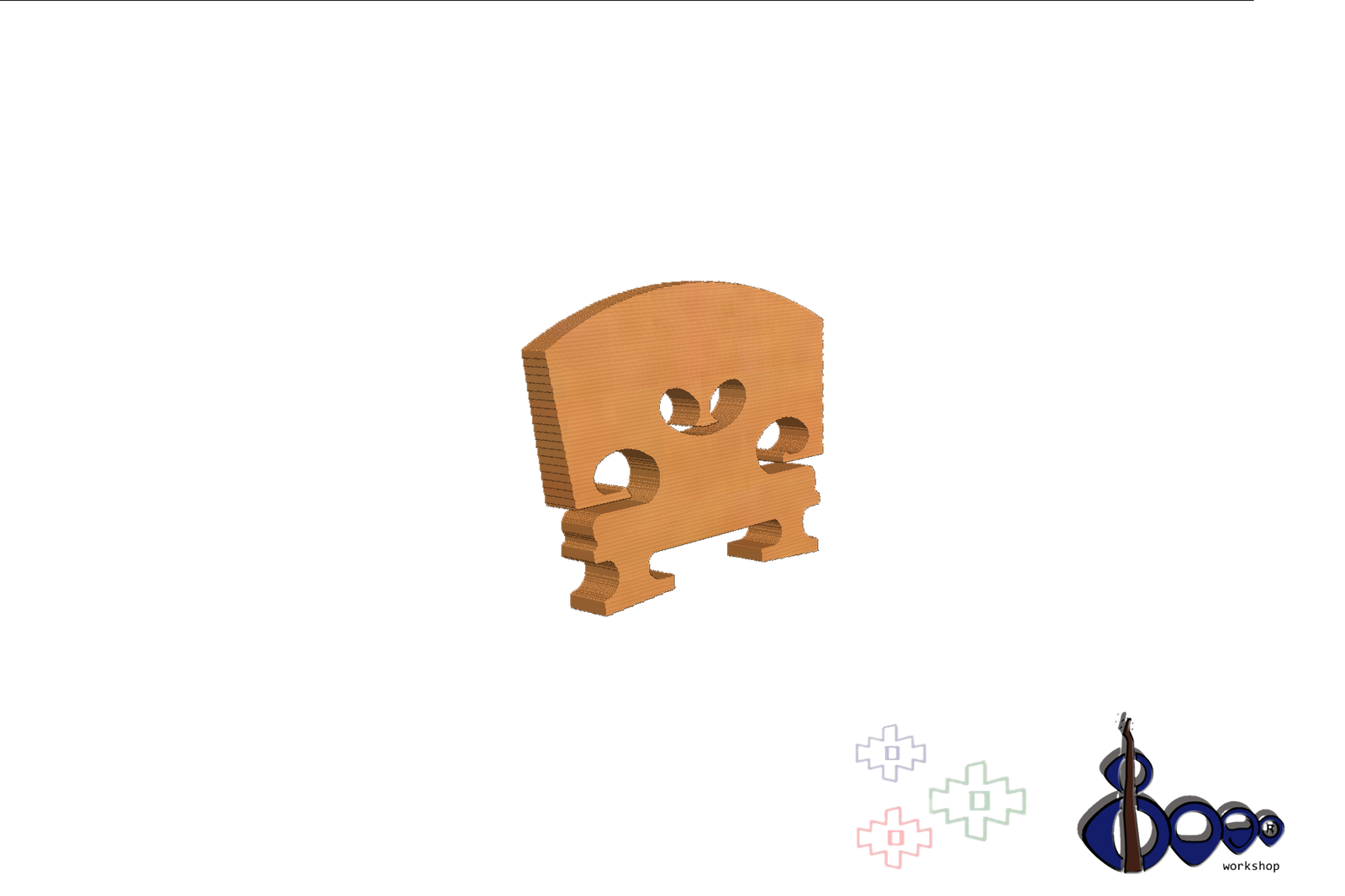 Cutted Violin Bridge 7/8 Dr G