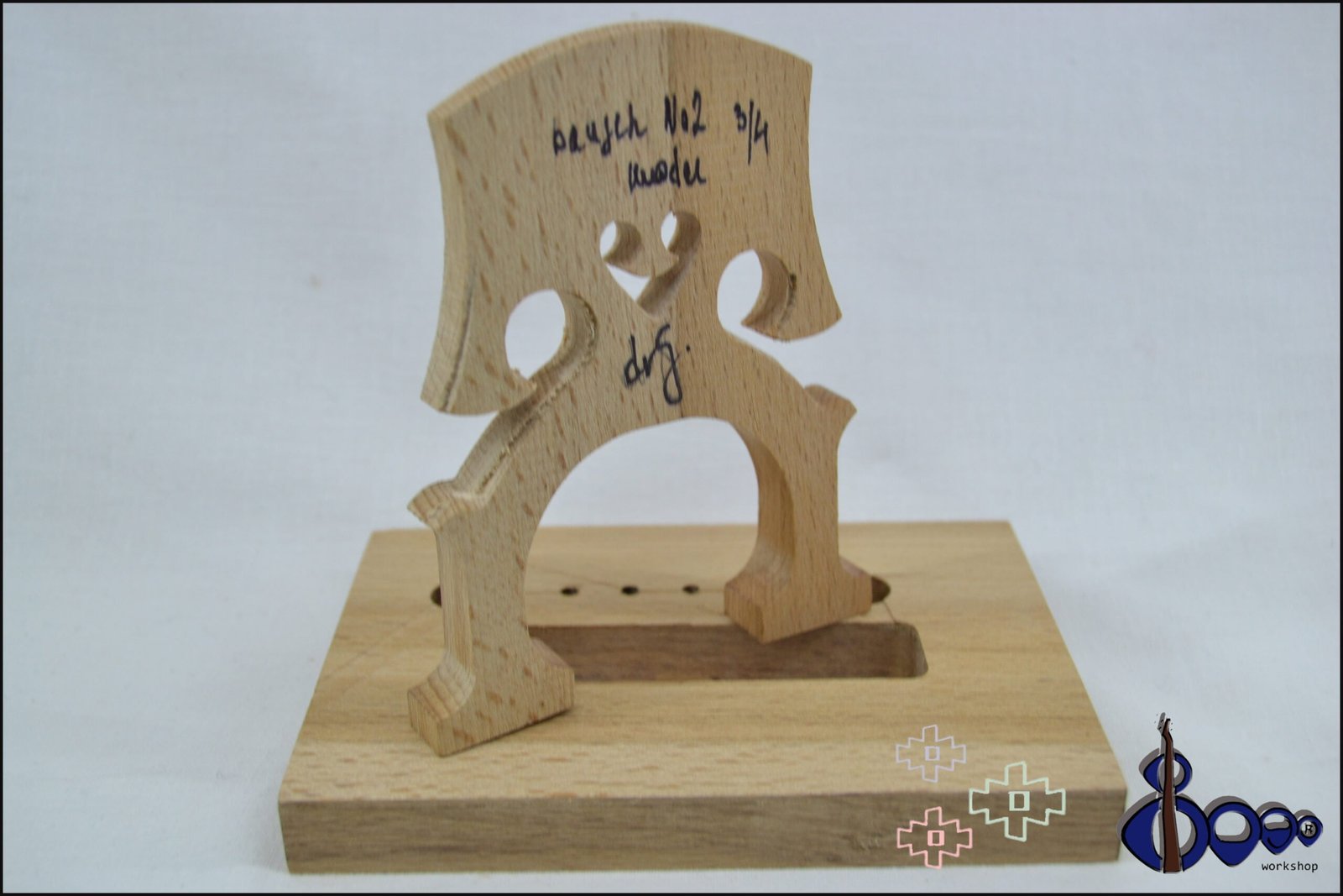 Dr G Cello Bridge Bausch 2 Model 3/4 Maple and Ash workshop-cut bridge