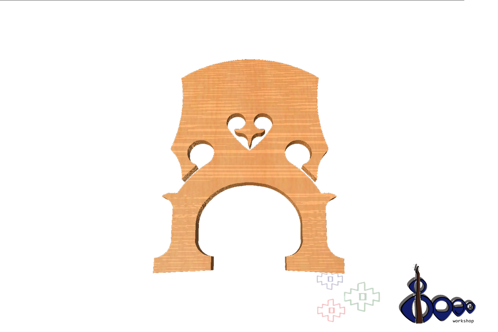 Double bass 1/2 bridge Tourte model