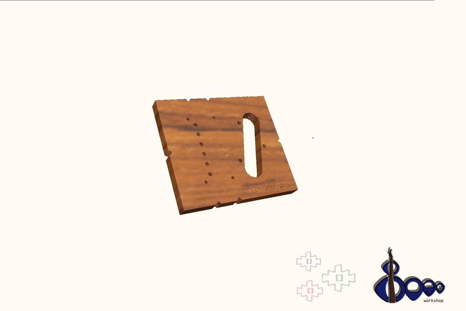 Fishman VT Powerbridge pickup routing template