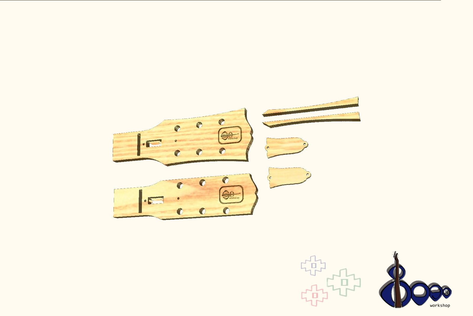 Gibson ES-355 Headstock Routing template