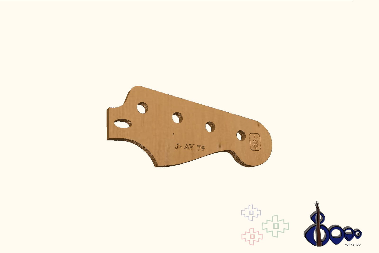 Headstock routing template for Fender J-AV 75