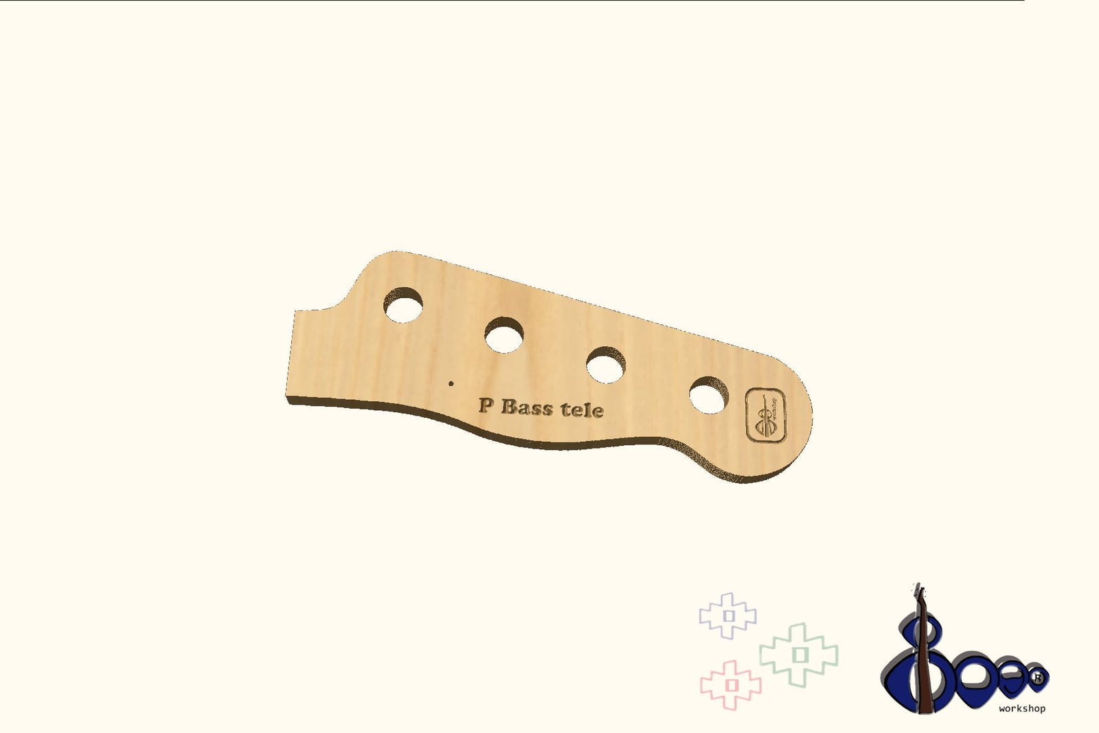 Headstock routing template for Fender Telecaster Bass