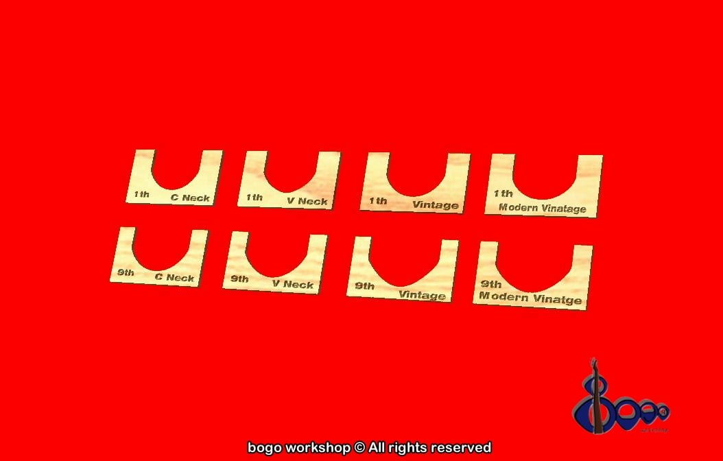 Neck profile templates for Acoustic/ Western guitars 3 Neck profile templates for Acoustic/ Western guitars