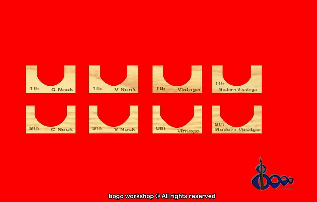 Neck profile templates for Acoustic/ Western guitars 4 Neck profile templates for Acoustic/ Western guitars