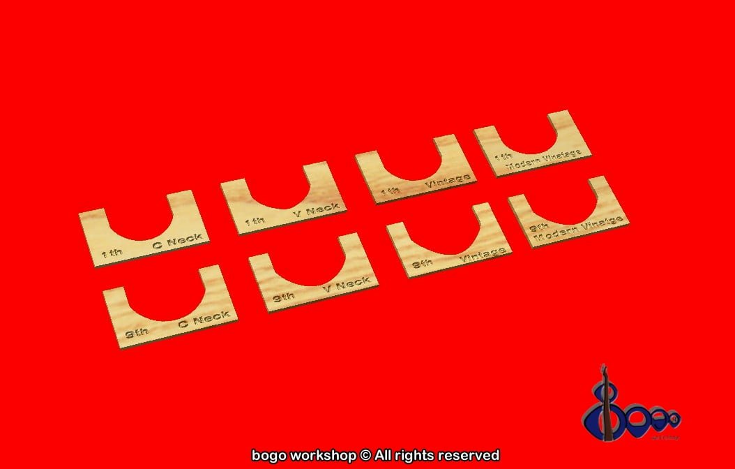 Neck profile templates for Acoustic/ Western guitars 5 Neck profile templates for Acoustic/ Western guitars